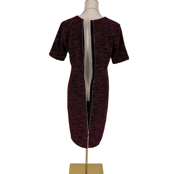 Ann Taylor Tweed Knit Square Neck Short Sleeve Sheath Dress Sz 6 Career Preppy - Picture 15 of 16